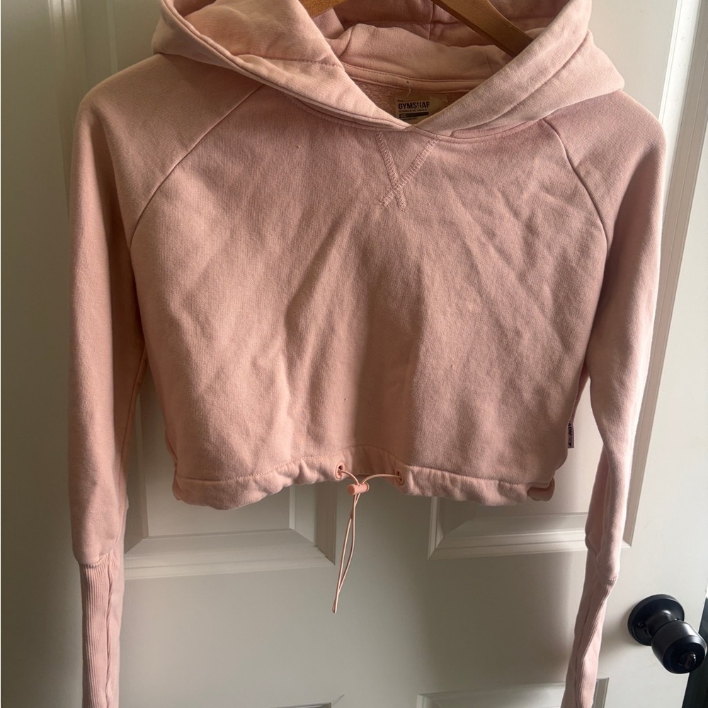 Excellent condition size XS Gymshark Light Pink Blush  Cropped Hoodie - Picture 5 of 13